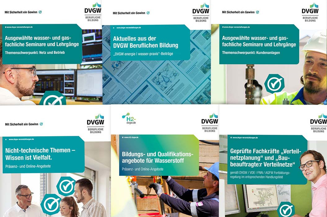 Publikation Collage DVGW Berufliche Bildung Publikation Collage DVGW Berufliche Bildung