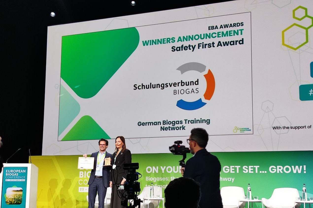 Schulungsverbund Biogas gewinnt Safety First Biogas Award der European Biogas Association (EBA)